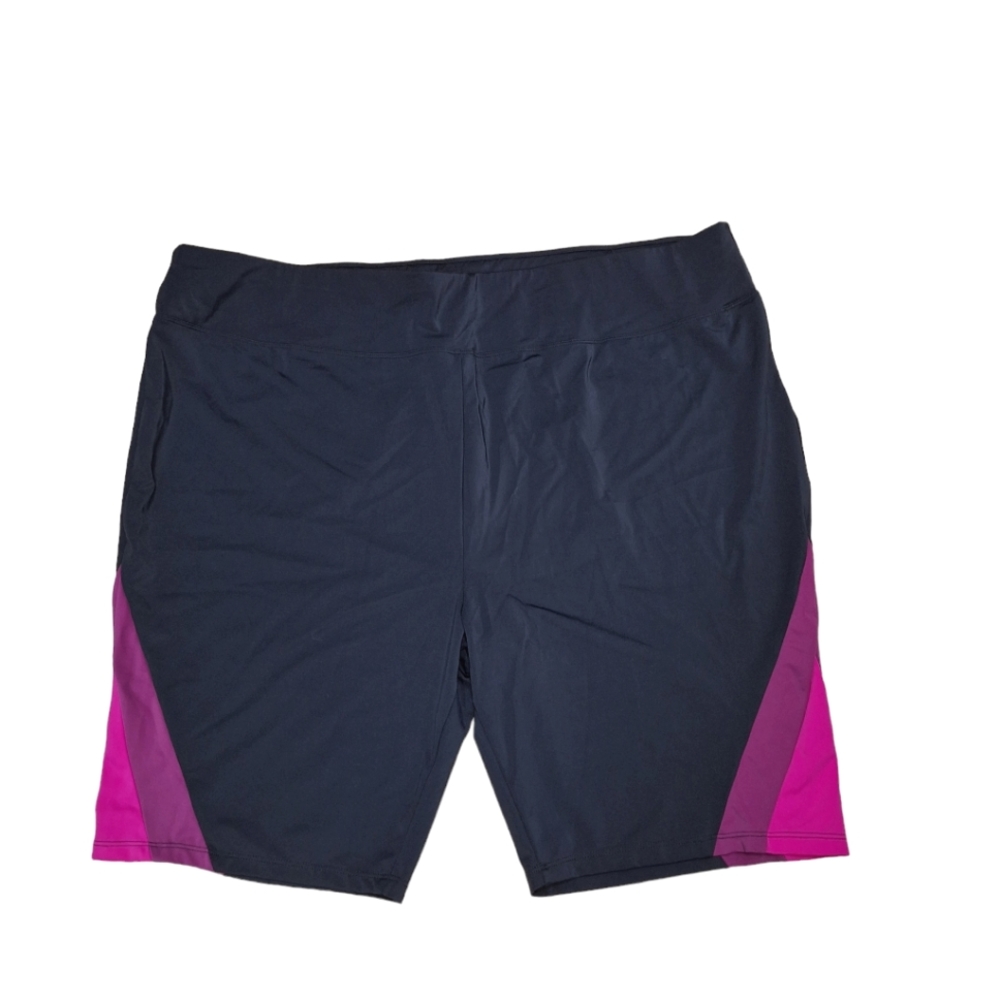 Swimsuits for All Black Purple Colorblock Swim Shorts Swim Bottoms Plus sz30
